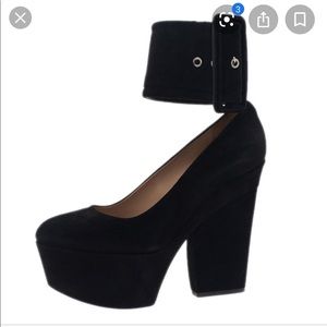 CELINE PHOEBE PHILO platform ankle cuff heels